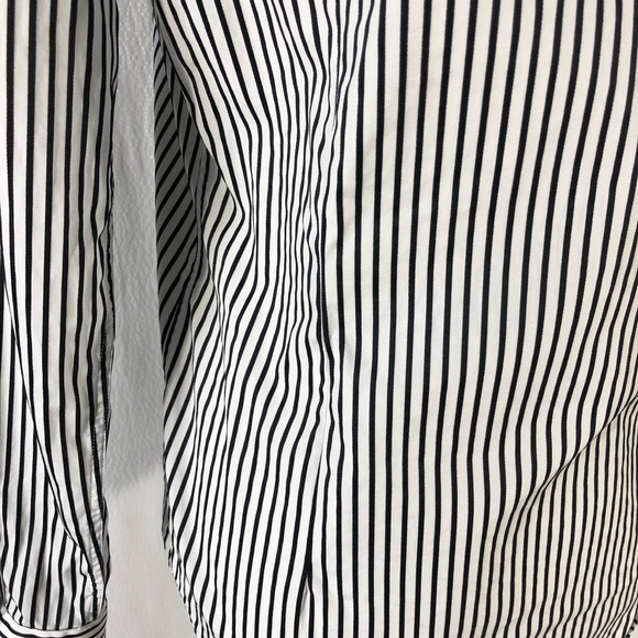 Mark Shale Black/White Striped Long Sleeve Blouse - Picture 7 of 8